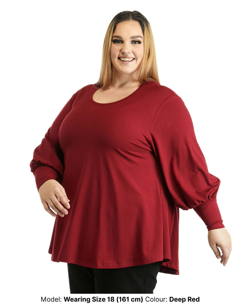 Deep red swing plus size soft tee 