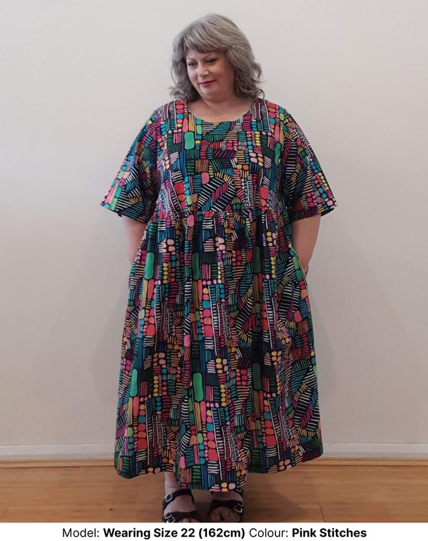 Shop Plus Size Dresses | Plus Size Cotton Print Dress - Millican Pink Stitches