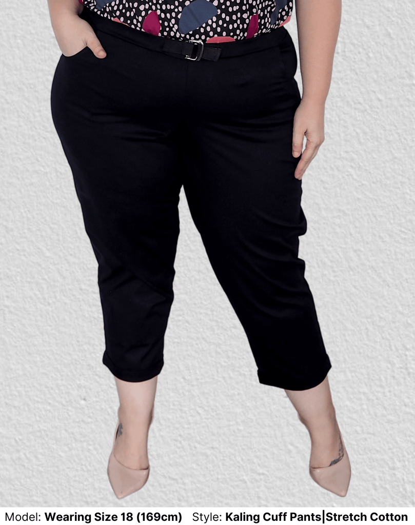 Plus Size Quality Black Stretch Cotton Pants for Work and Casual Ethically Made in Australia by Chasing Springtime