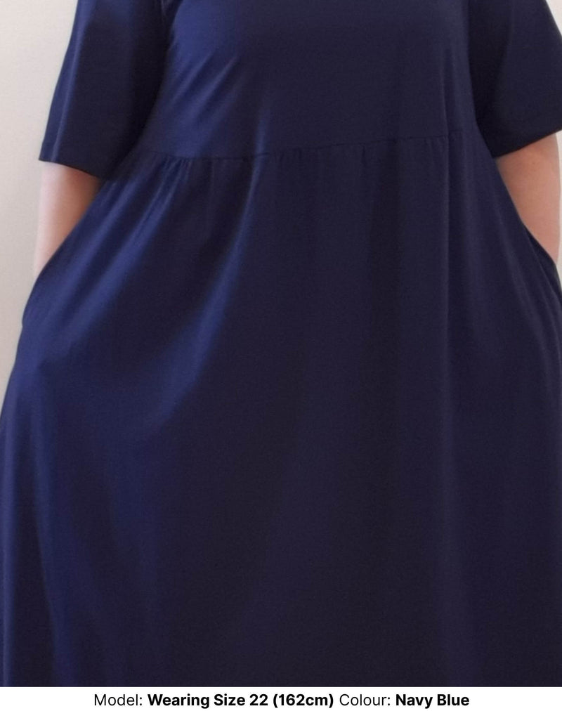 close look plus size kitty dress in navy blue